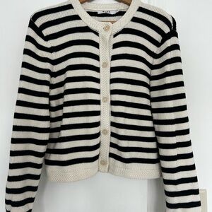 NA-KD cotton striped cardigan